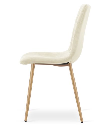 Krzesło TURIN - jasny beż aksamit / nogi kolor drewna x 2 na Arena.pl