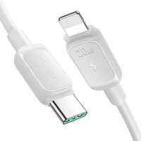 kabel przewód do iphone usb-c - lightning 20w 1.2m biały