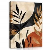 OBRAZ BOHO LIŚCIE NOWOCZESNY NA PŁÓTNIE ŚCIANĘ DO SYPIALNI SALONU 120x80