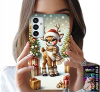 ETUI DO SAMSUNG GALAXY M23 - RENIFER, WZORY BOŻONARODZENIOWE + SZKŁO