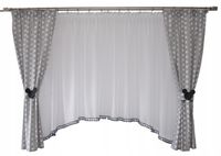 Kpl firana dziecięca zasłona Ola pompony Myszka sz