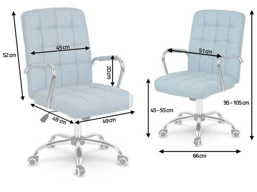 Fotel biurowy materiałowy Benton niebieski na Arena.pl