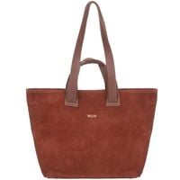 VEZZE torebka damska zamszowa shopper z długimi rączkami V498 brązowa