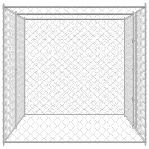 Klatka dla psa Srebrny 400 x 200 x 256 cm Stal Galwanizowana na Arena.pl