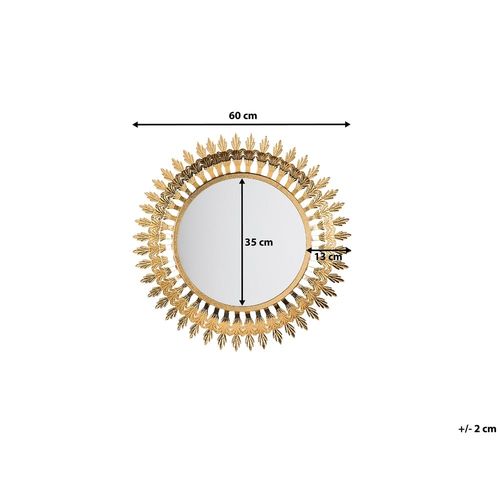 Lustro Ścienne Złote Ø60 Cm Vorey na Arena.pl