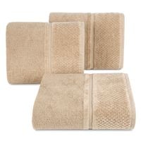 Ręcznik frotte z welurową bordiurą IBIZA 70x140 beżowy