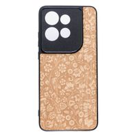 Drewniane Etui Bewood do Motorola Edge 50 Neo KWIATY POLNE ANIEGRE