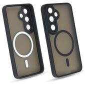 Etui do Galaxy S25 czarny mat MagSafe case plecki pokrowiec ochrona