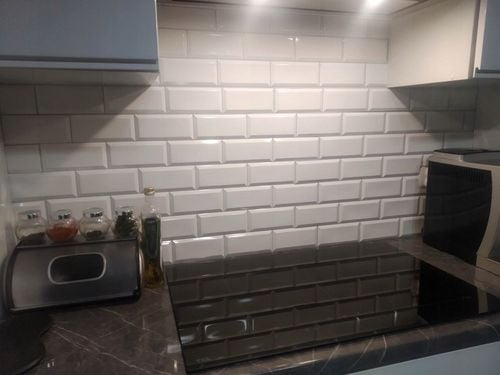 Ścienne Panele KAFELKI Białe 3D płytki ścienne panel kafelki PCV GREY SEAM na Arena.pl