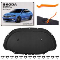 SKODA OCTAVIA III 5E 2012-2020 WYGŁUSZENIE MASKI 5E0863831A + SPINKI
