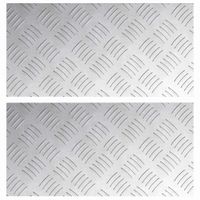 Płytki w Szachownicę 2 pcs Srebrny 40 x 20 cm Aluminium