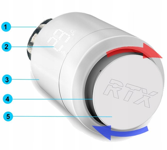 Głowica Termostatyczna RTX Termostat Inteligentny ZigBee TUYA Smart zdjęcie 6