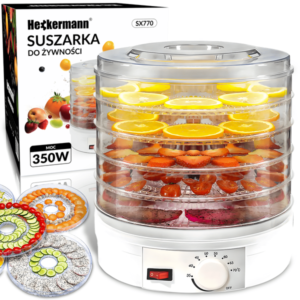 SUSZARKA DO GRZYBÓW OWOCÓW WARZYW ŻYWNOŚCI ZIÓŁ SPOŻYWCZA 350W DUŻA 5 SIT zdjęcie 1