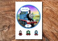 Wydruk cukrowy na tort A4 Tomek i Przyjaciele napis DIY