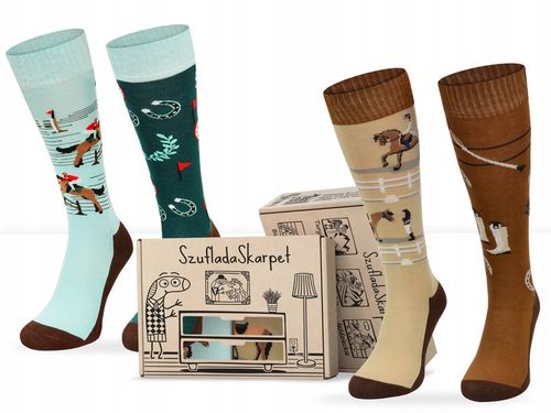 Komplet skarpet w konie na prezent dla Jeźdźca na Arena.pl