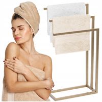 STOJAK LOFT METALOWY WIESZAK STOJĄCY NA RĘCZNIKI ZŁOTY PRODUKT POLSKI