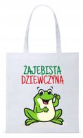 Dla Dziewczyny Żony Torba Eco Biała Shopper Z Nadrukiem Ze Zdjęciem
