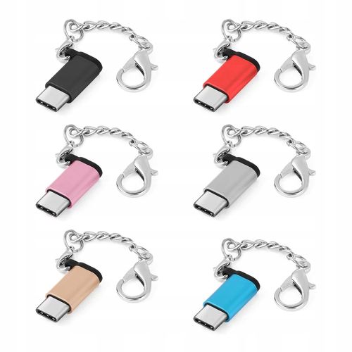 ADAPTER brelok micro usb typ b na typ c Red czerw na Arena.pl