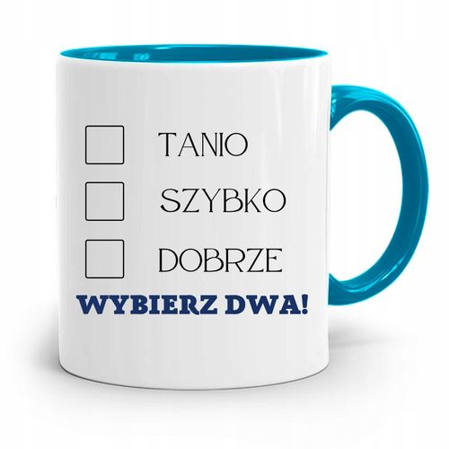 Pracownika Kubek Błękitny Tanio Szybko Dobrze Z Nadrukiem Ze Zdjęciem na Arena.pl