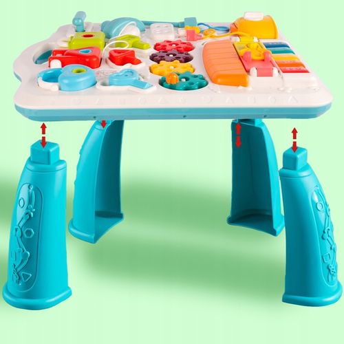 STOLIK EDUKACYJNY INTERAKTYWNY TABLICA MANIPULACYJNA KŁÓDKI KLUCZE PIANINO na Arena.pl