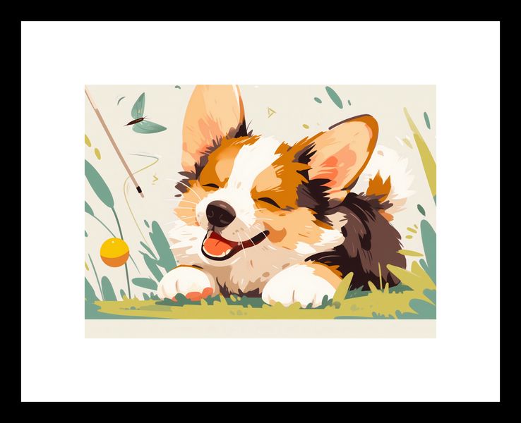 Plakat 18x13cm Beztroski Corgi zdjęcie 3
