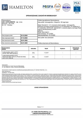 ASHWAGANDHA WITANIA OSPAŁA 570 MG 60 KAPS NA STRES, ADAPTOGEN, WITANOLIDY na Arena.pl