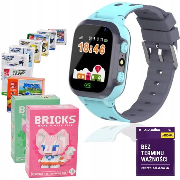 B SMARTWATCH DLA DZIECI ZEGAREK LOKALIZATOR SOS GPS APARAT SIM GRY +GRATIS zdjęcie 1