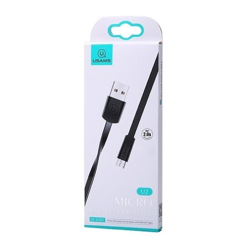 USAMS Kabel płaski U2 microUSB 2m czarny/black U2MIC201 na Arena.pl