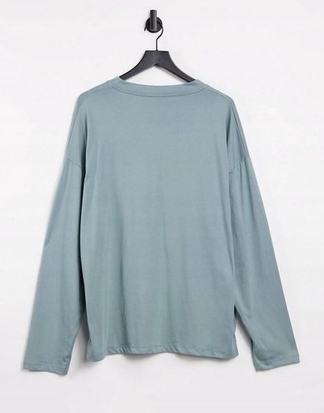 KOSZULKA NA GUZIKI OVERSIZE NIEBIESKA M A05 zdjęcie 5