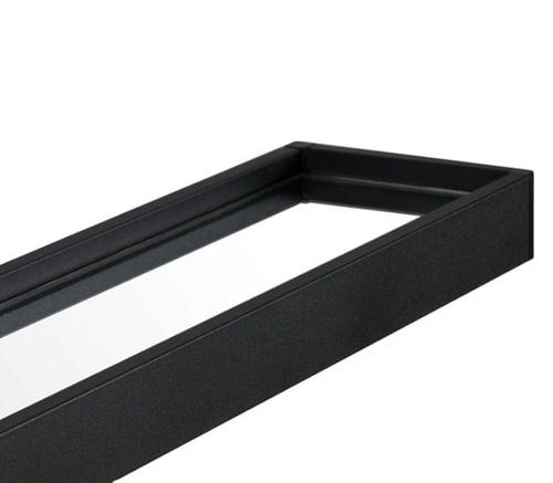 Lustro ścienne okrągłe 60 cm czarna rama z półka loft z uchwytem na Arena.pl