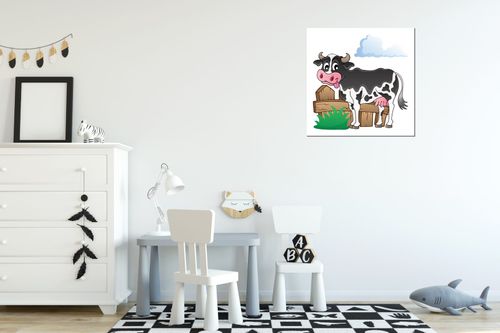 Obraz Drukowany 40X40 Krówka Z Płotkiem na Arena.pl