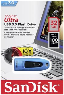 Pendrive SanDisk Cruzer Ultra 32GB USB 3.0 SDCZ48-032G-U46B
