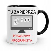 Kubek Czarny Informatyka Programisty Tu Zapieprza Z Nadrukiem Ze Zdjęciem