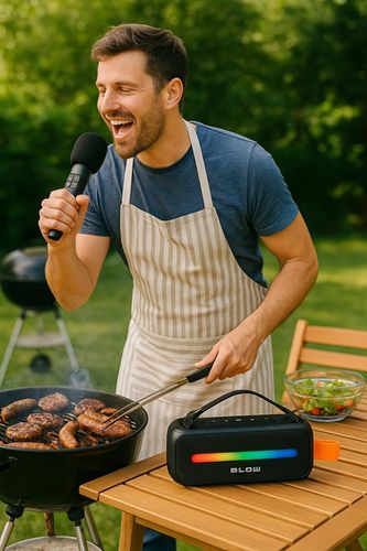 GŁOŚNIK BLUETOOTH PRZENOŚNY RADIO FM USB BEZPRZEWODOWY KARAOKE RGB MIKROFON na Arena.pl
