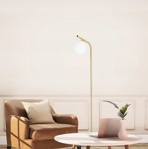 Złota Lampa Stojąca Podłogowa Lampka LED 1X E27 Kula Do Czytania na Arena.pl