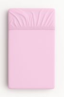 Prześcieradło bawełniane z gumką do łóżeczka 140x70 cm - różowe