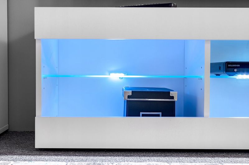 Meblościanka Biały LED RGB Meble RTV – Zestaw Mebli zdjęcie 4