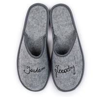 Śmieszne Kapcie Męskie Pantofle Filcowe Klapki "Jestem głodny" 43