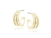 POZŁACANE SREBRNE KOLCZYKI OTWARTE KÓŁKA LISTKI