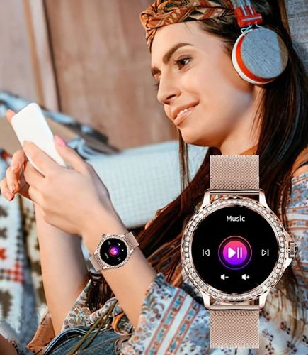 SMARTWATCH ELEGANCKI ZEGAREK DAMSKI POLSKIE MENU 2 paski na Arena.pl