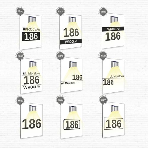 duża biała TABLICZKA lampka solarna ADRESOWA różne wzory dibond 40x30 na Arena.pl