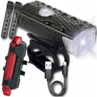 LAMPKA ROWEROWA TYLNA PRZEDNIA USB ZESTAW LED