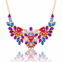 efektowny naszyjnik, kolia kolorowe kryształy n1087kol