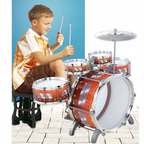 DUŻA PERKUSJA 5 BĘBNOWA KRZESEŁKO DLA DZIECKA BĘBNY TALERZE INSTRUMNET na Arena.pl
