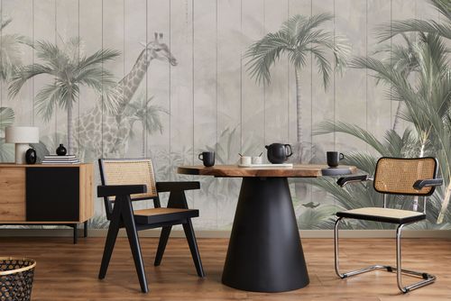 Fototapeta Tropikalne Drzewa ABSTRAKCJA Imitacja Desek 360cm x 240cm na Arena.pl