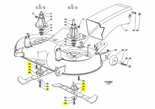 Zestaw komplet noży 102 CM noże + piasty + śruby Castel Garden TC102 TCP102 zdjęcie 2