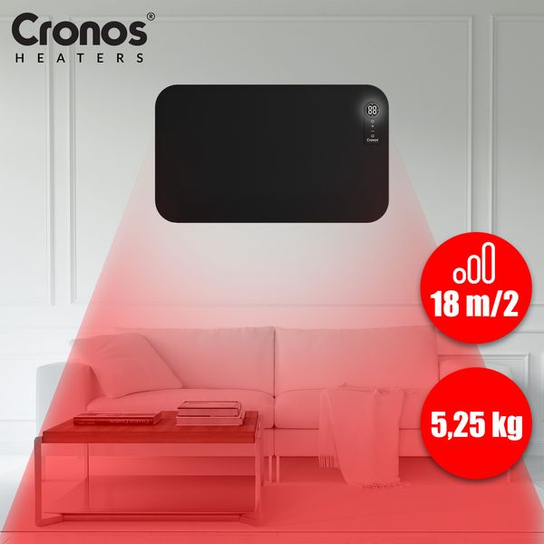 Panel grzewczy IR Cronos MT750TWP Full Black zdjęcie 2