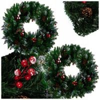 2X STROIK ŚWIĄTECZNY WIANEK NA DRZWI DEKORACYJNY OZDOBNY OZDOBA 45CM GĘSTY