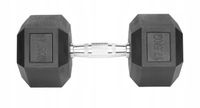 Hantle stałe 1x17,5kg żeliwne gumowane 17,5kg HEX do treningu SOLIDNE