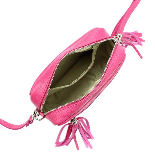 Damska listonoszka torebka Skórzana z brelokiem frędzlem i kieszeniami Luka na Arena.pl